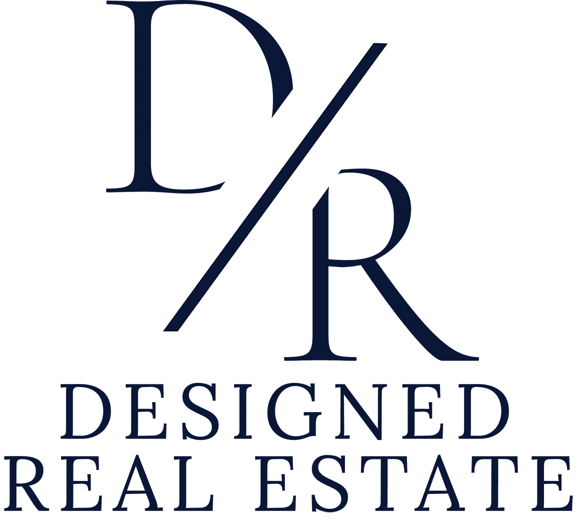Designed Real Estate, centered, navy